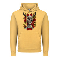 Vintage Mustard Bull Human Skull With Roses Vintage Hoodie - RanaPortraitStore