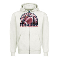 Oatmeal Heather football rainbow Zipper Hoodie - JahusDesignShop