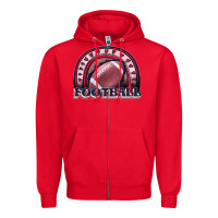 Red football rainbow Zipper Hoodie - JahusDesignShop