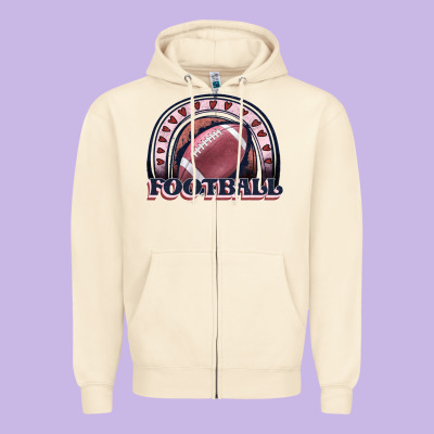 Football Rainbow Zipper Hoodie Designed By Jahusdesignshop