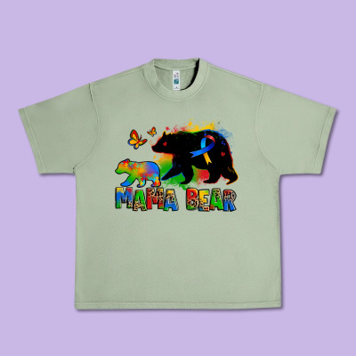 Mama Bear Autism Urban Heavy Tee Designed By Zillion Design Studio