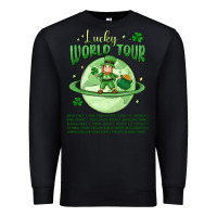 Black lucky world tour st. patrick's day Premium Sweatshirt - MaliasSmallBusiness