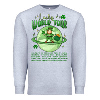 Heather Grey lucky world tour st. patrick's day Premium Sweatshirt - MaliasSmallBusiness