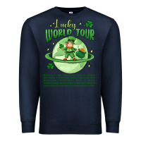 Navy lucky world tour st. patrick's day Premium Sweatshirt - MaliasSmallBusiness