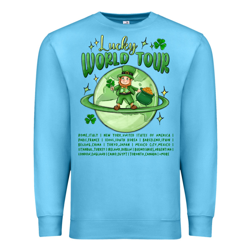 Lucky World Tour St. Patrick's Day Premium Sweatshirt by MaliasSmallBusiness | Teevron