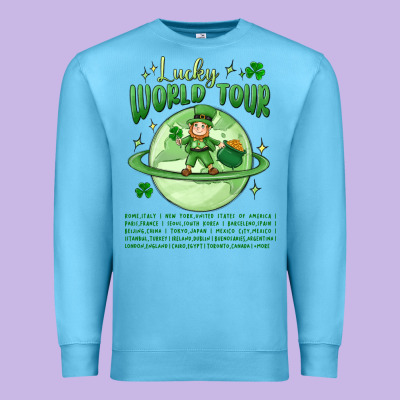 Lucky World Tour St. Patrick's Day Premium Sweatshirt Designed By Maliassmallbusiness