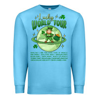 Ocean Blue lucky world tour st. patrick's day Premium Sweatshirt - MaliasSmallBusiness