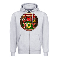 Heather Grey Christmas joy and hot chocolate Zipper Hoodie - AdoDesignShop