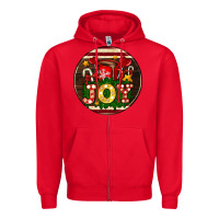 Red Christmas joy and hot chocolate Zipper Hoodie - AdoDesignShop