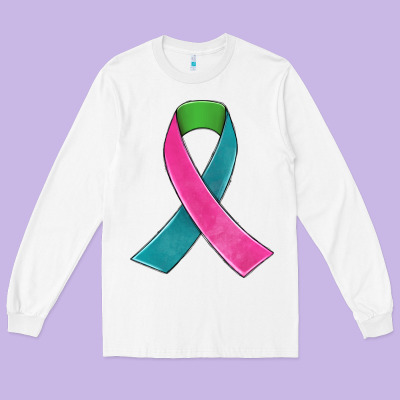 Metastatic Breast Cancer Ribbon Long Sleeve Tee Designed By Jahusdesignshop