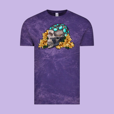 Skull With Sunflowers Vintage Tee Designed By Ranaportraitstore