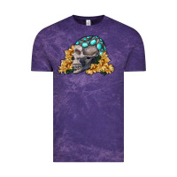Cloud Purple skull with sunflowers Vintage Tee - RanaPortraitStore