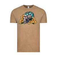 Vintage Coffee skull with sunflowers Vintage Tee - RanaPortraitStore