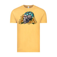 Vintage Mustard skull with sunflowers Vintage Tee - RanaPortraitStore