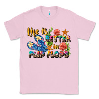 Bubblegum Pink life is better in flip flops summer Classic Tee - JahusDesignShop