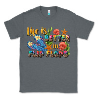 Charcoal Heather life is better in flip flops summer Classic Tee - JahusDesignShop
