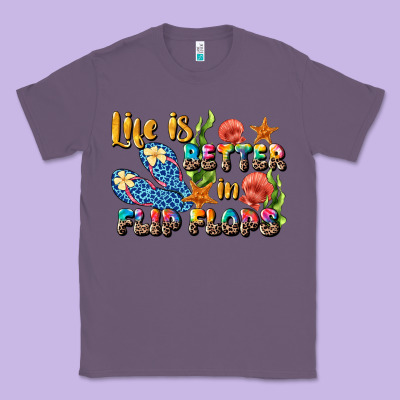 Life Is Better In Flip Flops Summer Classic Tee Designed By Jahusdesignshop