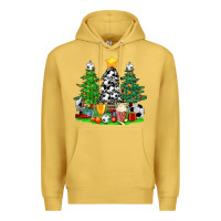 Antique Gold Christmas With Soccer Trees Premium Hoodie - BundleAndBundleShop