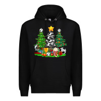 Black Christmas With Soccer Trees Premium Hoodie - BundleAndBundleShop