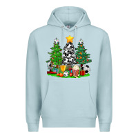 Blue Mist Christmas With Soccer Trees Premium Hoodie - BundleAndBundleShop