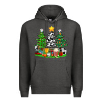 Charcoal Heather Christmas With Soccer Trees Premium Hoodie - BundleAndBundleShop