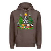 Coffee Christmas With Soccer Trees Premium Hoodie - BundleAndBundleShop