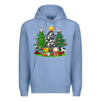 Colony Blue Christmas With Soccer Trees Premium Hoodie - BundleAndBundleShop