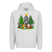 Dove Grey Christmas With Soccer Trees Premium Hoodie - BundleAndBundleShop