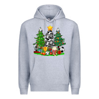 Heather Grey Christmas With Soccer Trees Premium Hoodie - BundleAndBundleShop