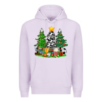 Lilac Christmas With Soccer Trees Premium Hoodie - BundleAndBundleShop