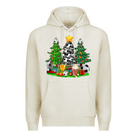 Oatmeal Heather Christmas With Soccer Trees Premium Hoodie - BundleAndBundleShop