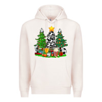 Pale Pink Christmas With Soccer Trees Premium Hoodie - BundleAndBundleShop