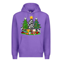 Purple Christmas With Soccer Trees Premium Hoodie - BundleAndBundleShop