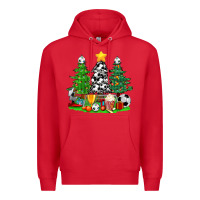 Red Christmas With Soccer Trees Premium Hoodie - BundleAndBundleShop