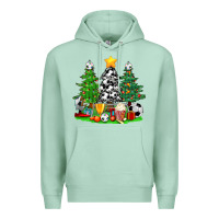 Seafoam Christmas With Soccer Trees Premium Hoodie - BundleAndBundleShop