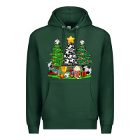 Sports Green Christmas With Soccer Trees Premium Hoodie - BundleAndBundleShop