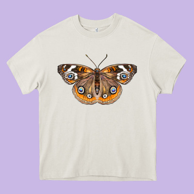 Common Buckeye Butterfly Heavy Core Tee Designed By Lillyallendesigns
