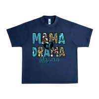 Navy mama of drama boy mom Urban Heavy Tee - Zillion Design Studio