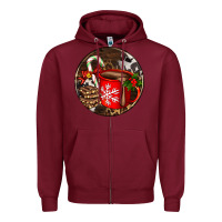 Burgundy Christmas hot chocolate and chocolate Zipper Hoodie - AdoDesignShop