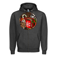 Charcoal Heather Christmas hot chocolate and chocolate Zipper Hoodie - AdoDesignShop