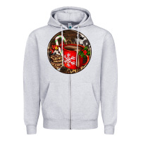 Heather Grey Christmas hot chocolate and chocolate Zipper Hoodie - AdoDesignShop