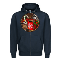 Navy Christmas hot chocolate and chocolate Zipper Hoodie - AdoDesignShop