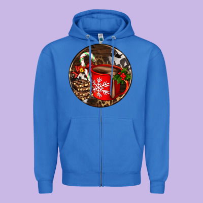 Christmas Hot Chocolate And Chocolate Zipper Hoodie Designed By Adodesignshop