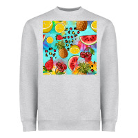 Heather Grey fruits tie dye seamless pattern Heavyweight Sweatshirt - Zillion Design Studio