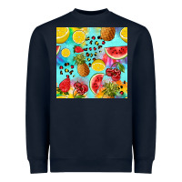 Navy fruits tie dye seamless pattern Heavyweight Sweatshirt - Zillion Design Studio