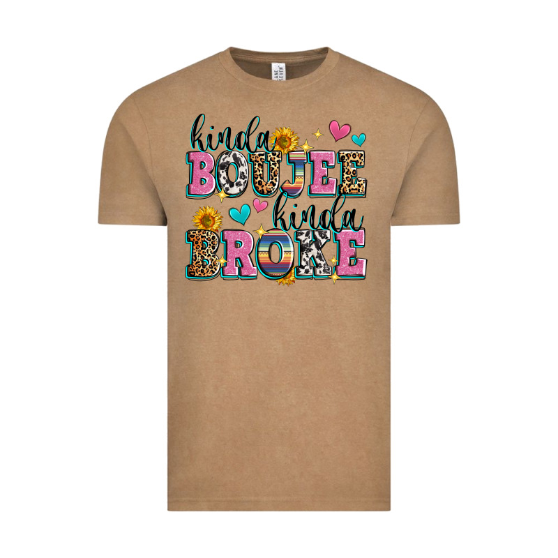Kinda Boujee Kinda Broke Vintage Tee by Zillion Design Studio | Teevron