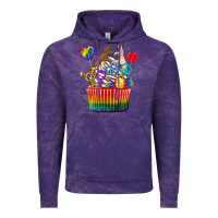 Cloud Purple pride rainbow cupcake Vintage Hoodie - texasbilliewilder