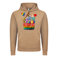 Vintage Coffee pride rainbow cupcake Vintage Hoodie - texasbilliewilder