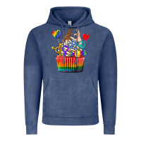 Vintage Denim pride rainbow cupcake Vintage Hoodie - texasbilliewilder