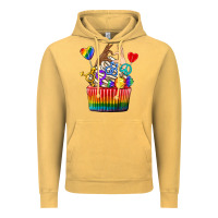 Vintage Mustard pride rainbow cupcake Vintage Hoodie - texasbilliewilder